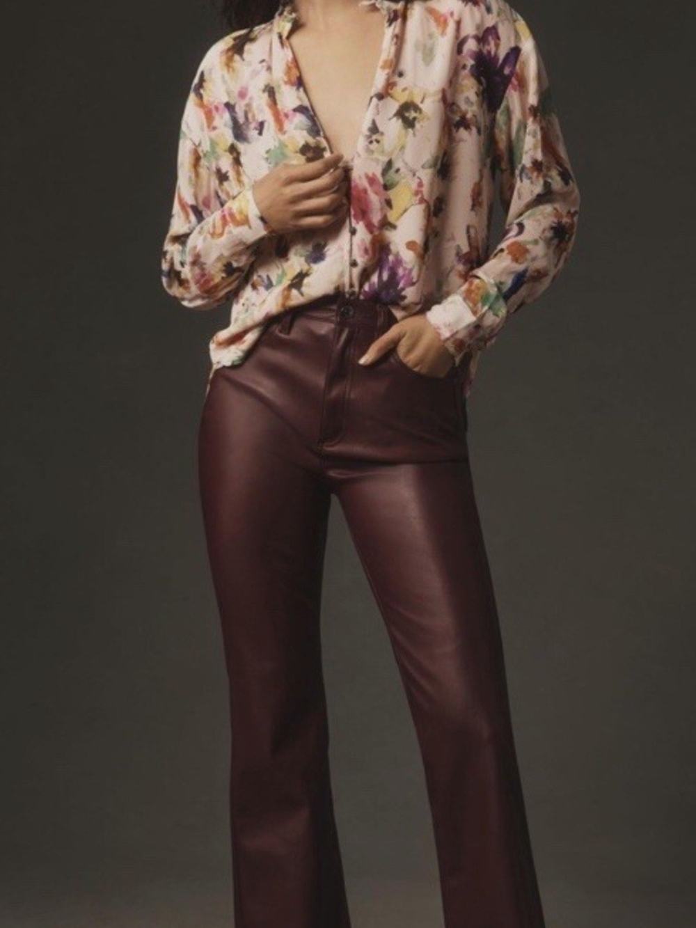 Piloc By Anthropologie TAVI Floral Watercolor Print Layered Blouse. Size M.